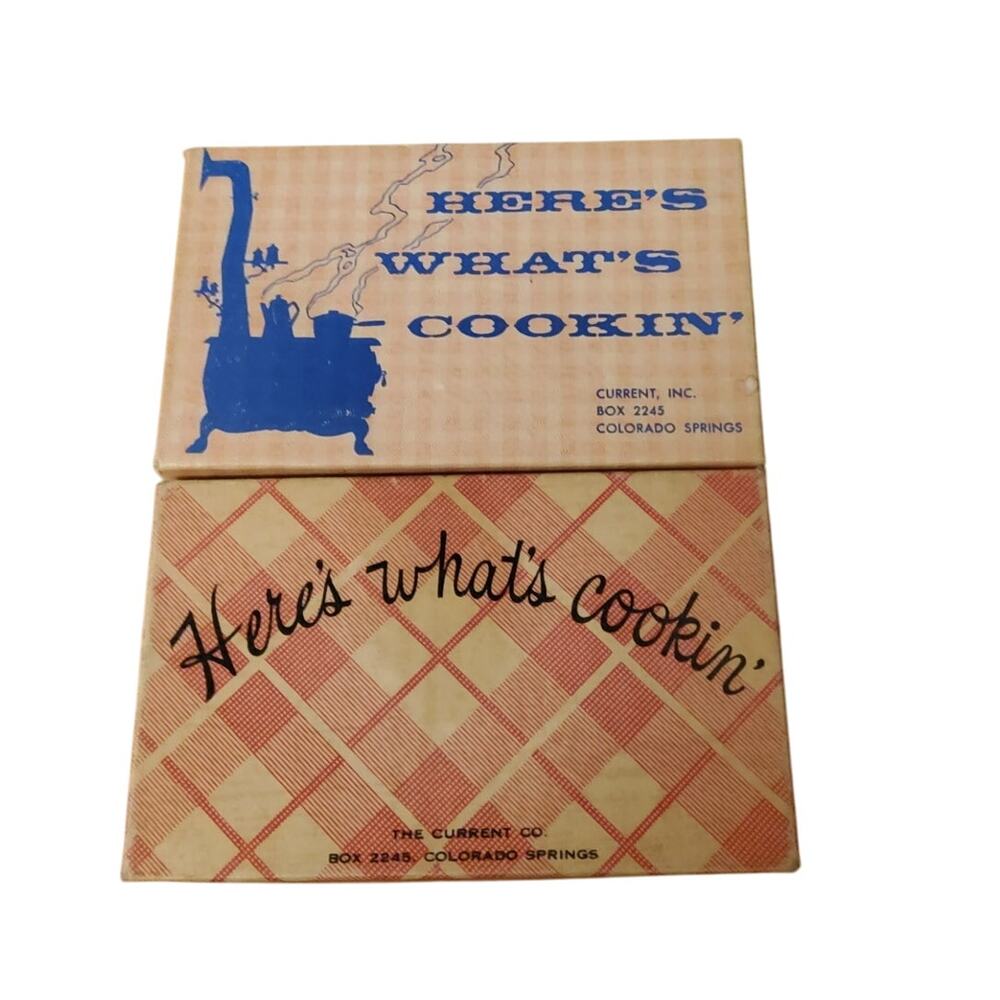Vintage Current Recipe Cards and Boxes 35 Cards in Box Plus 1 Empty Box (gg248)